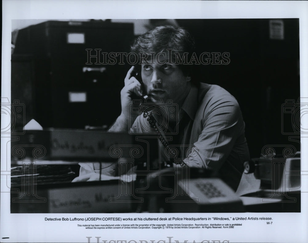 1979 Press Photo Joseph Cortese as Detective Bob Luffrono in &quot;Windows&quot;.- Historic Images