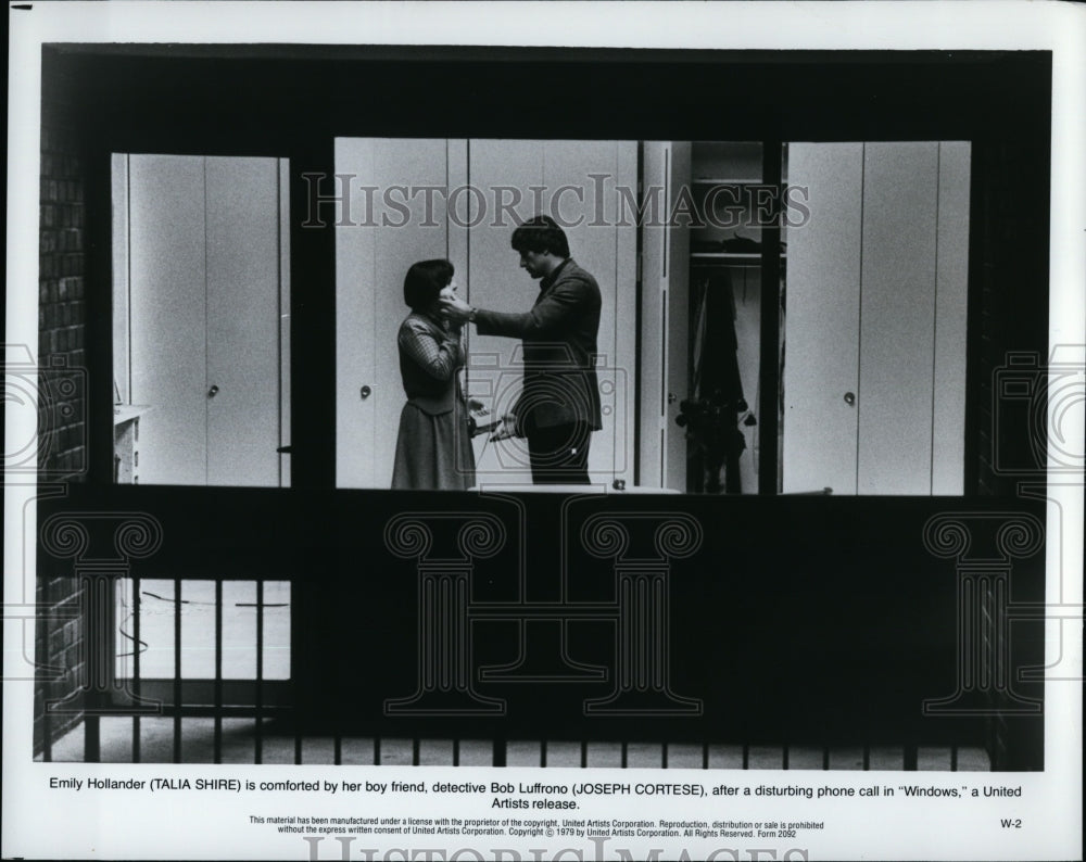 1979 Press Photo Talia Shire Actress Joseph Cortese Windows Movie Scene Film- Historic Images