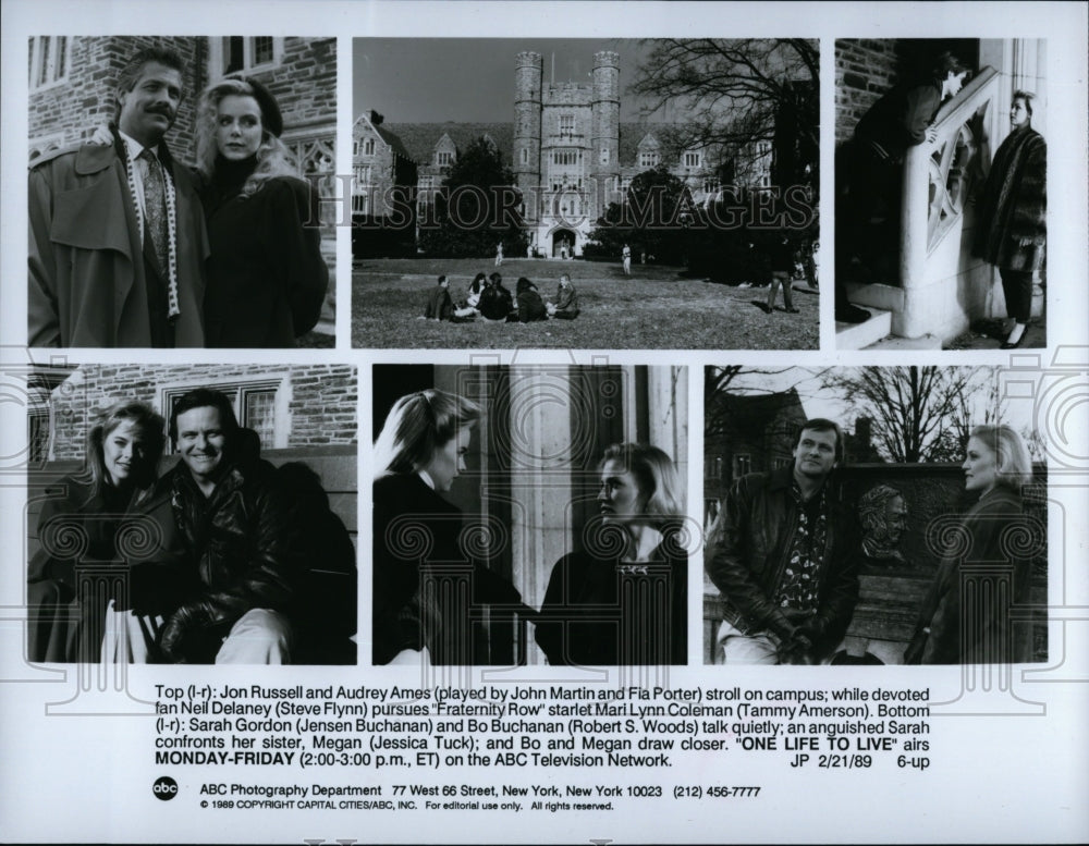 1989 Press Photo John Martin and Fia Porter in &quot;Fraternity Row&quot;- Historic Images