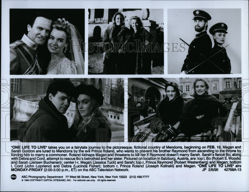 1990 Press Photo Robert Woods Jensen Buchanan Jessica Tuck in &quot;One Life to Live&quot;- Historic Images