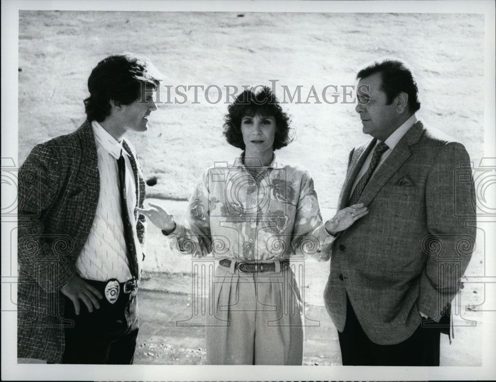 1987 Press Photo D.W. Moffett Sue Giosa Paul Sorvino Oldes Rookie TV Show Series- Historic Images