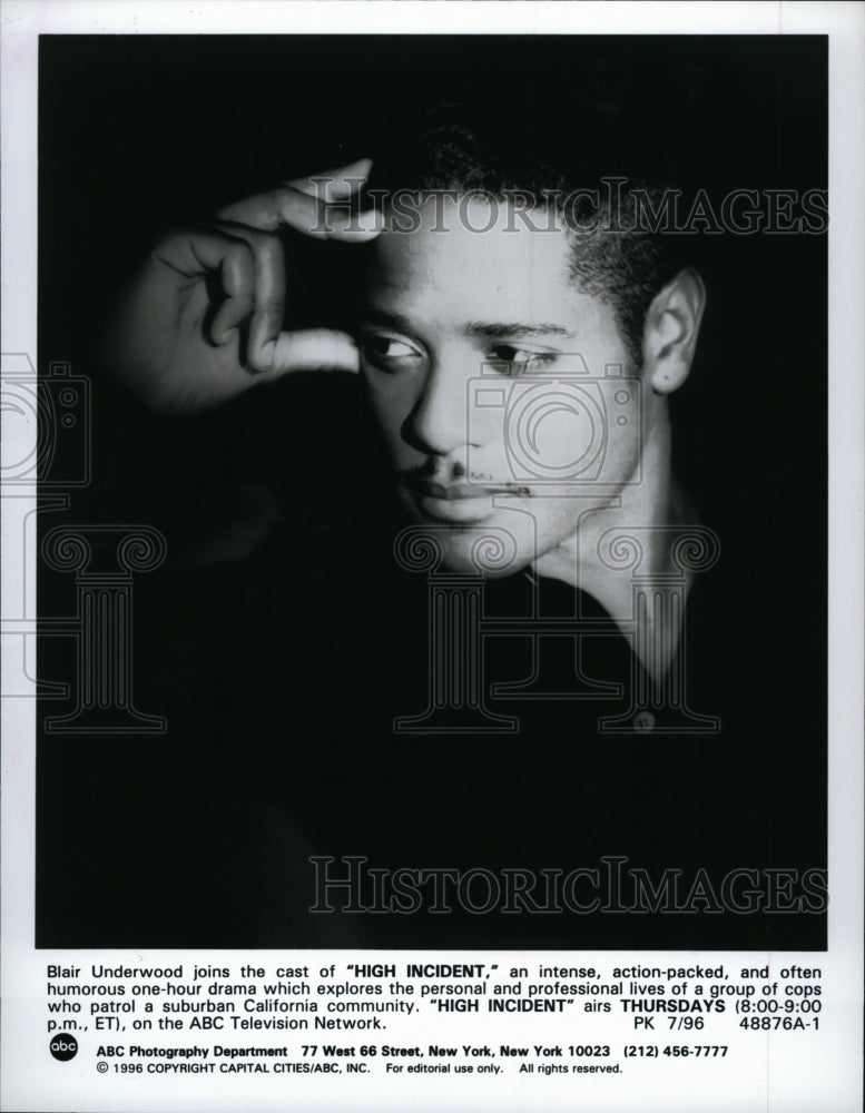 1996 Press Photo Blair Underwood Joins The Cast Of &quot;High Incident&quot;- Historic Images