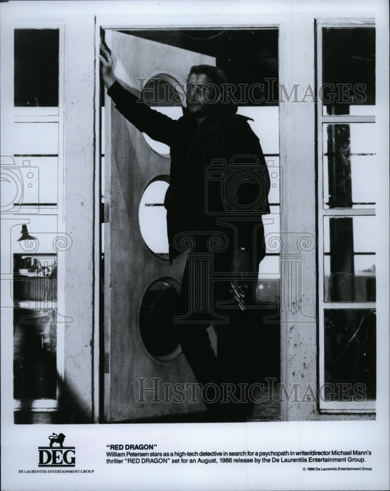 1986 Press Photo William Petersen Actor Stars In Red Dragon Thriller Movie Film- Historic Images