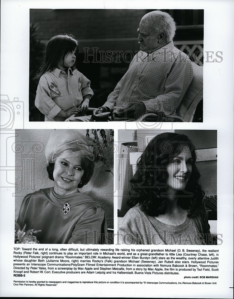 1995 Press Photo Peter Falk D.B. Sweeney Courtney Chase Julianne Moore Roommates- Historic Images