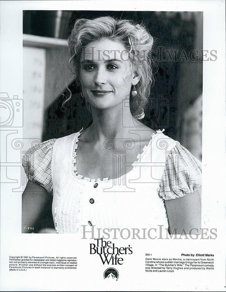 1991 Press Photo Demi Moore American Actress Stars In Butchers Wife Movie Film- Historic Images