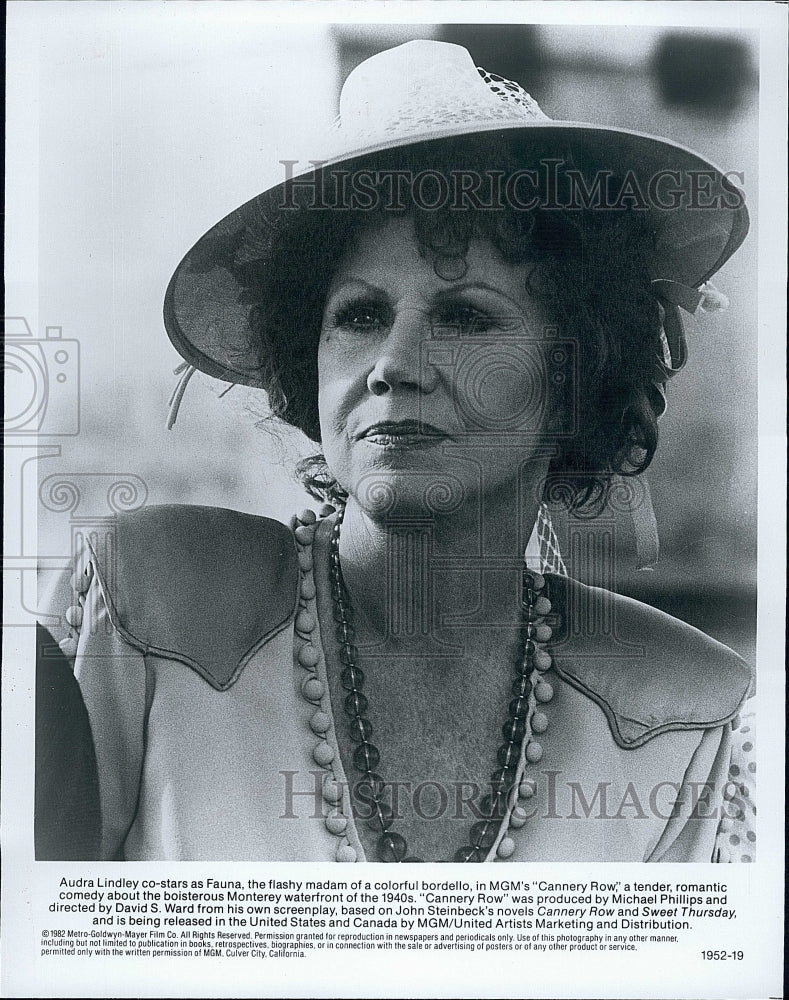 1982 Press Photo Audra Lindley as Fauna in &quot;Cannery Row&quot;- Historic Images