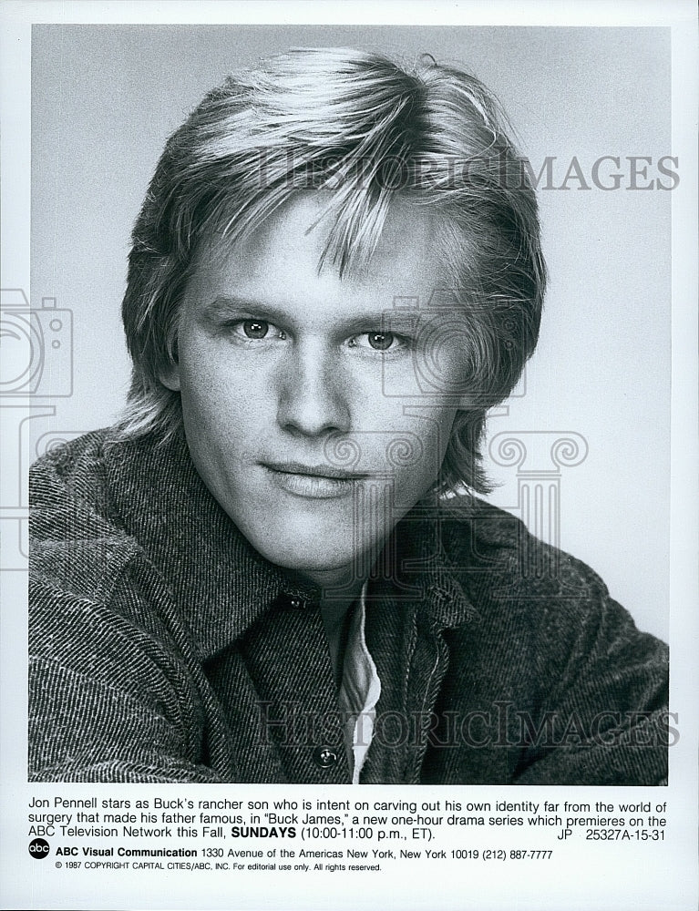 1987 Press Photo Jon Pennell as Buck&#39;s rancher son in &quot;Buck James&quot;.- Historic Images