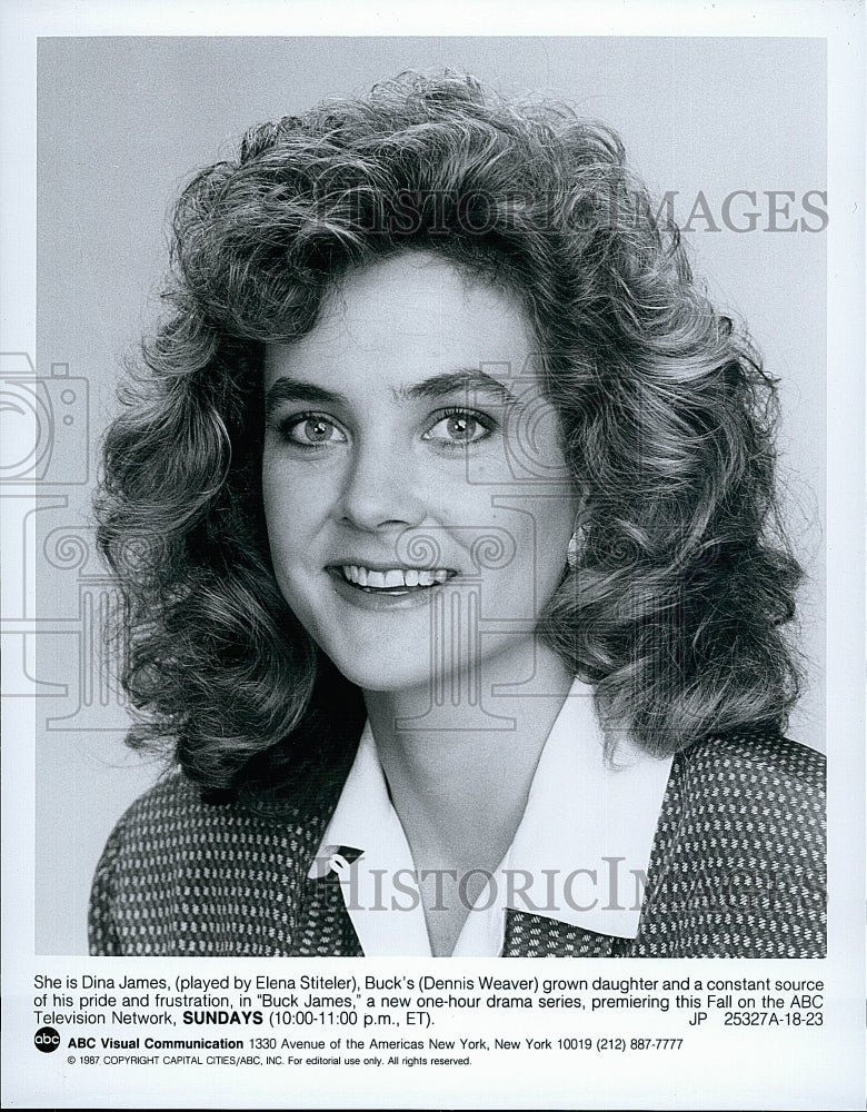 1987 Press Photo Elena Stiteler as Dina James in &quot;Buck James&quot;.- Historic Images