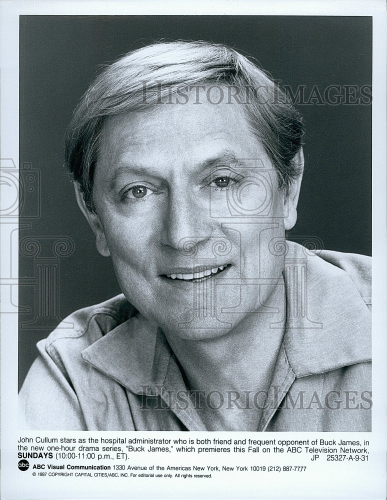 1987 Press Photo John Cullum as Hospital Administrator in &quot;Buck James&quot;.- Historic Images