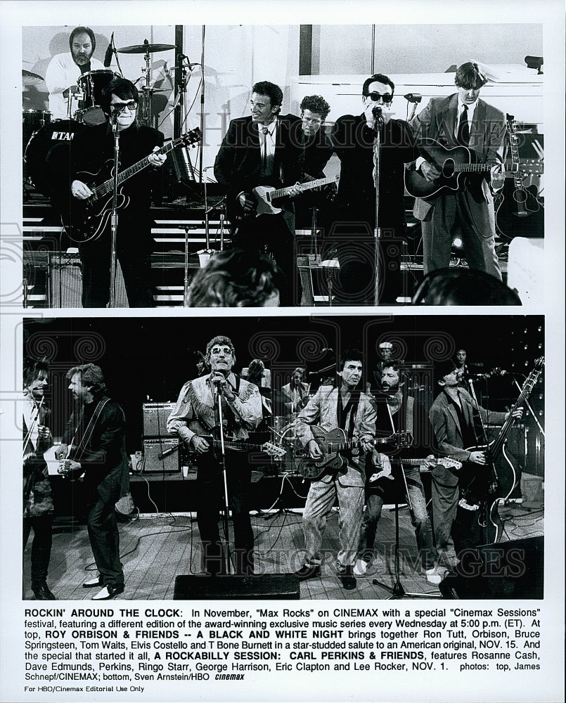  Press Photo Roy Orbinson and Friends and Car Perkins and Friends.   - Historic Images