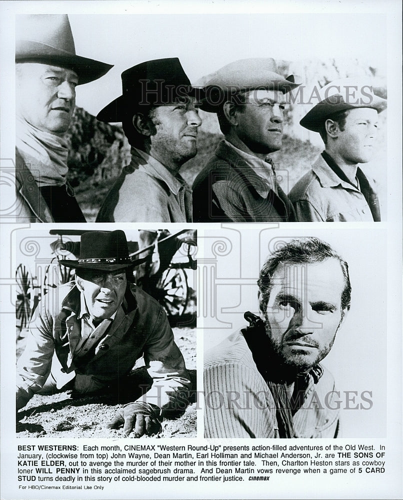 Press Photo Cinemax &quot;Western Round-up&quot; The Son of Katie Eldera and 5 card Stud.- Historic Images