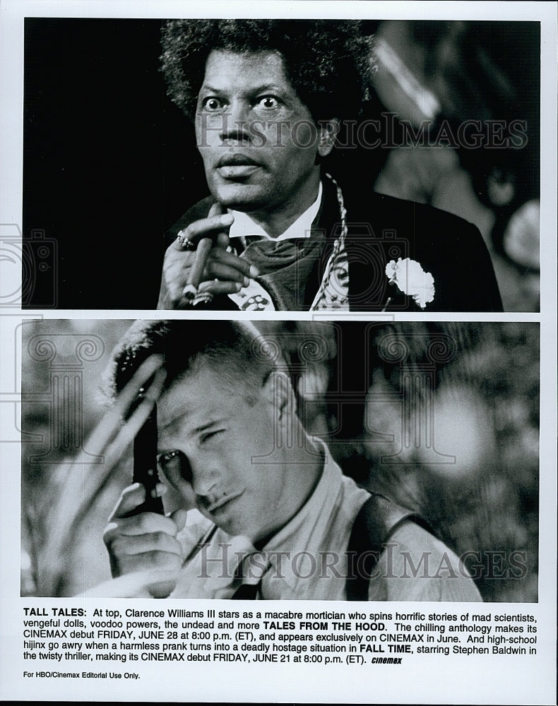 Press Photo Clarence Williams III and Stephen Baldwin in Cinemax.- Historic Images