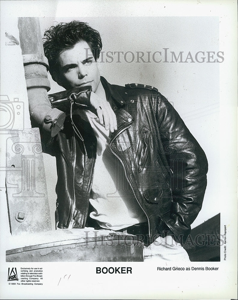 1989 Press Photo Richard Grieco as Dennis Booker in &quot;Booker&quot;.- Historic Images