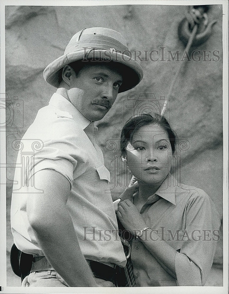 1982 Press Photo Lydia Lei, Bruce Boxleitner &quot;Bring &#39;Em Back Alive&quot;- Historic Images