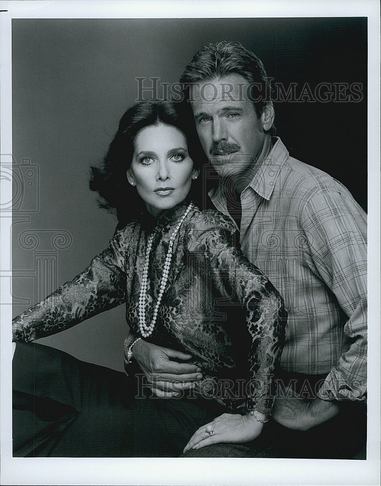 1985 Press Photo Suzanne Pleshette, Nicholas Surovy &quot;Bridges to Cross&quot;- Historic Images