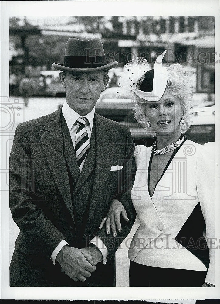 1986 Press Photo Eva Gabor Bridges to Cross Roddy McDowall- Historic Images