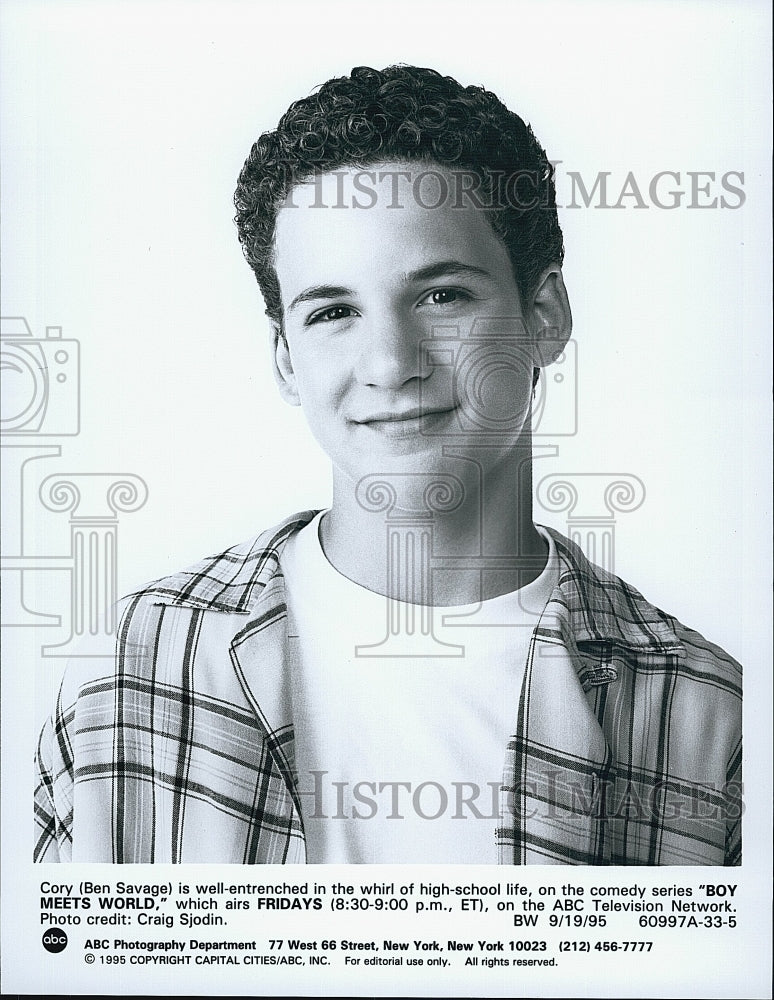 1995 Press Photo Ben Savage &quot;Boy Meets World&quot;- Historic Images