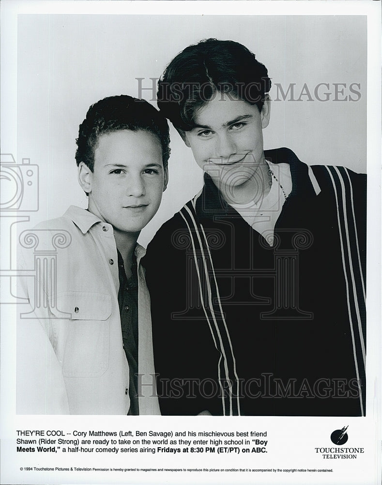 1994 Press Photo Rider Strong, Ben Savage &quot;Boy Meets World&quot;- Historic Images