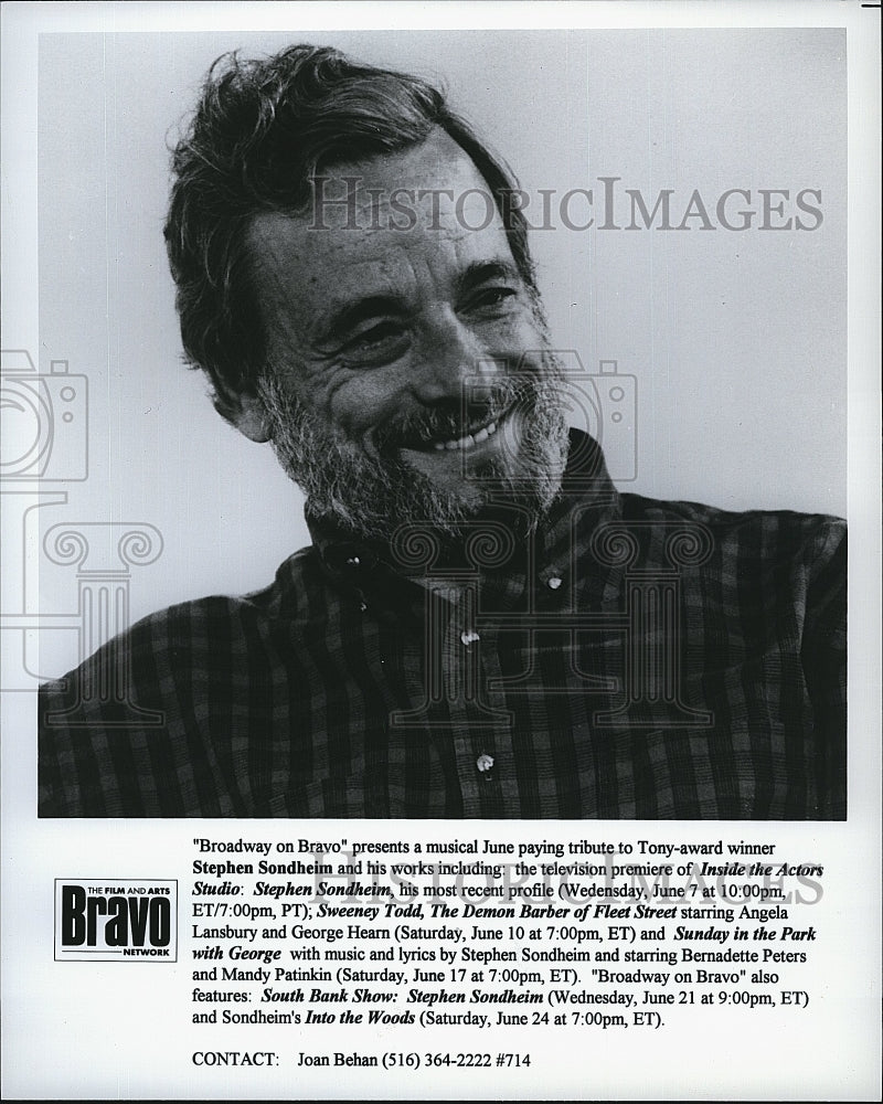 Press Photo Broadyway on Bravo Inside The Actors Studio Stephen Sondheim- Historic Images