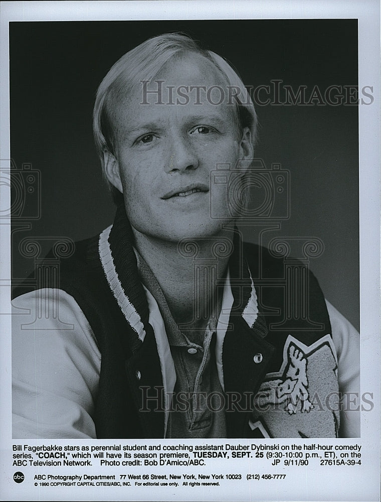 1990 Press Photo Actor Bill Fagerbakke in &quot;Coach&quot;- Historic Images