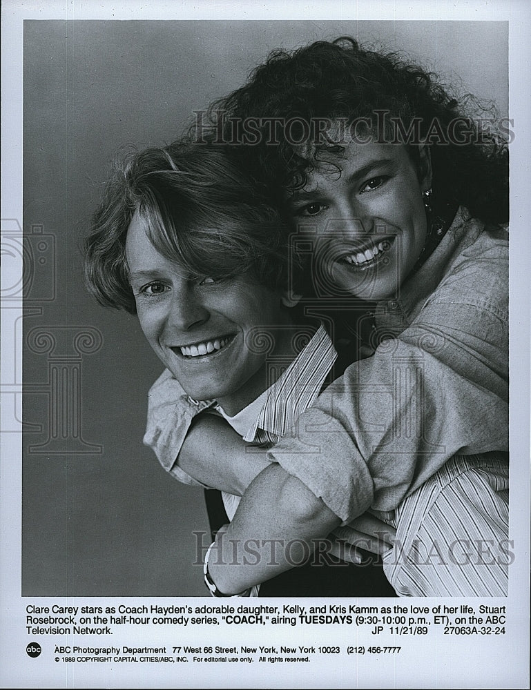 1989 Press Photo Clare Carey, Kris Kamm &quot;Coach&quot;- Historic Images