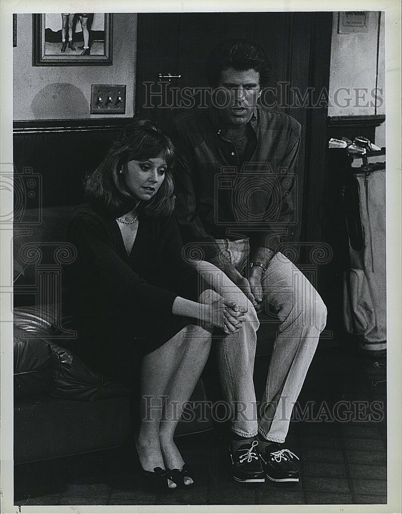 1986 Press Photo Shelley Long, Ted Danson &quot;Cheers&quot;- Historic Images