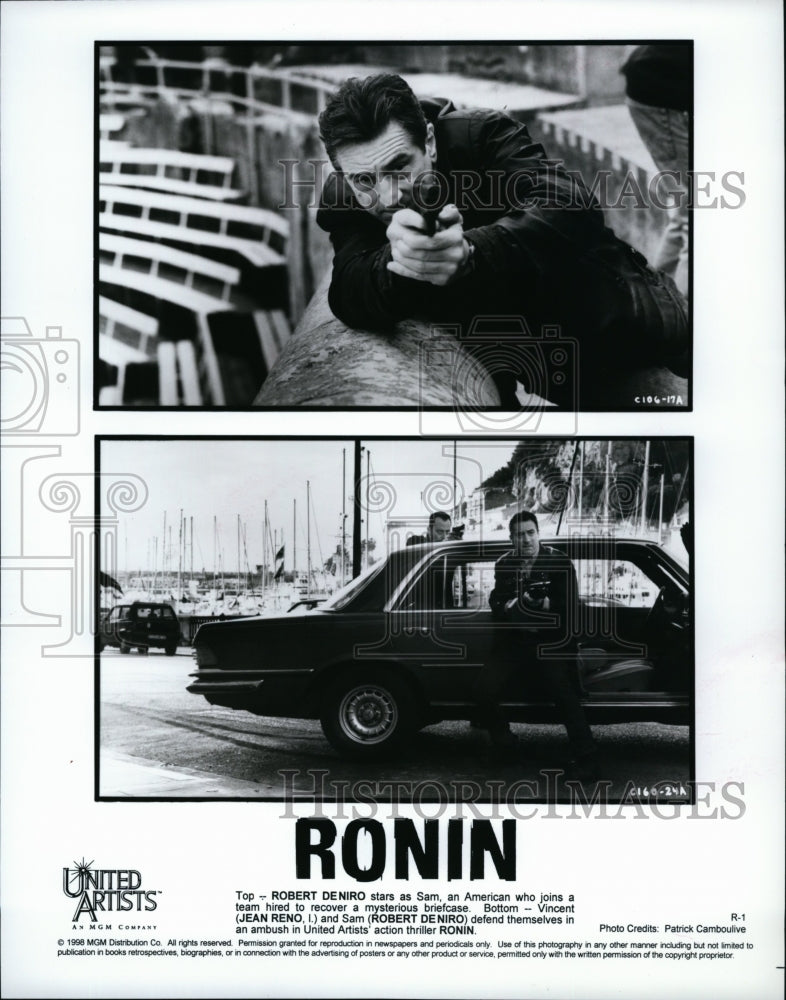 1998 Press Photo &quot;Ronin&quot; Robert DeNiro, Jean Reno- Historic Images