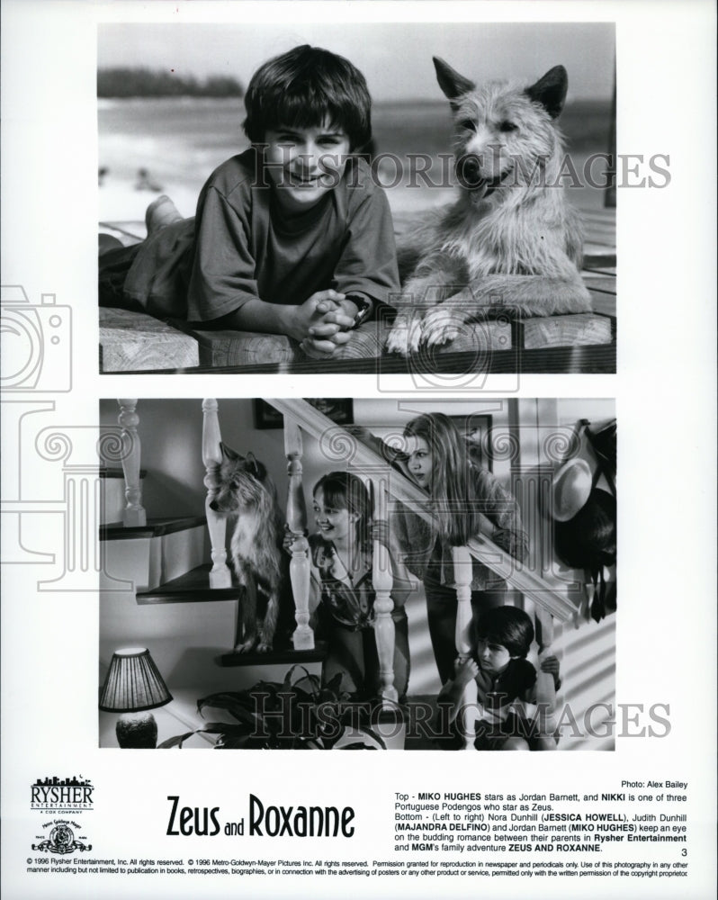 1997 Press Photo &quot;Zeus and Roxanne&quot; Miko Hughes, Jessica Howell,M Delfino- Historic Images