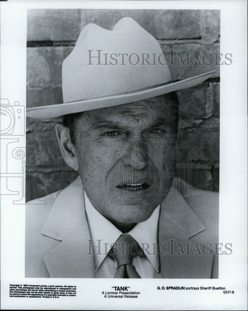 1984 Press Photo &quot;Tank&quot; starring GD Spradlin- Historic Images