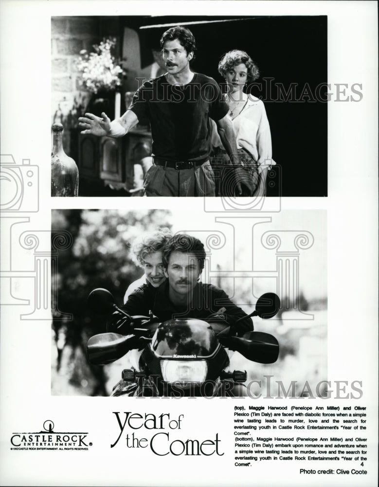 Press Photo Actress Penelope Ann Miller &amp; Tim Daly In &quot;Year Of The Comet&quot; - Historic Images