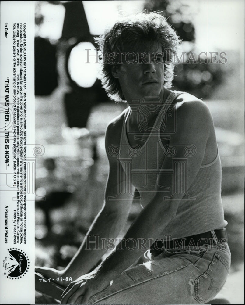 1985 Press Photo Actor Emilio Estevez In &quot;That Was Then This Is Now&quot;- Historic Images