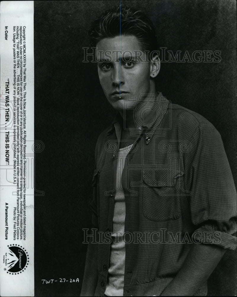 1985 Press Photo Actor Emilio Estevez In &quot;This Was Then This Is Now&quot;- Historic Images