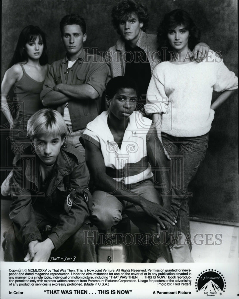 1985 Press Photo Actor Emilio Estevez In &quot;That Was Then This Is Now&quot;- Historic Images