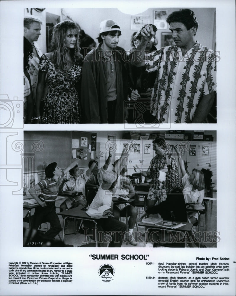 1987 Press Photo Actor Mark Harmon In &quot;Summer School&quot;- Historic Images