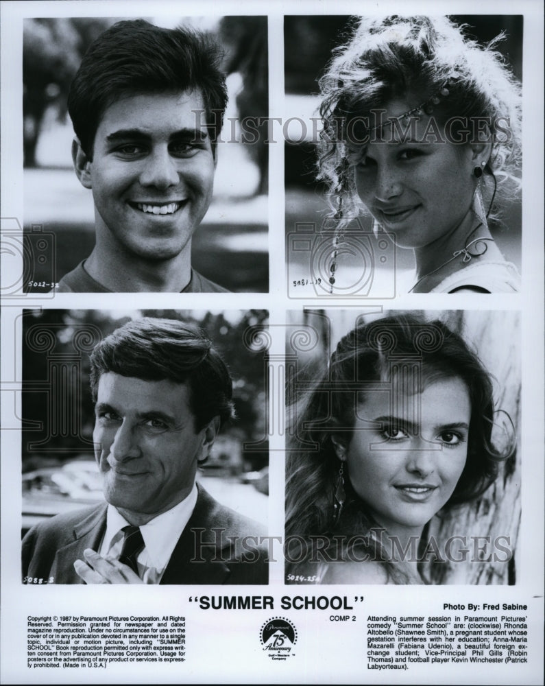 1987 Press Photo Actress Shawnee Smith &amp; Fabiana Udenio In &quot;Summer School&quot;- Historic Images