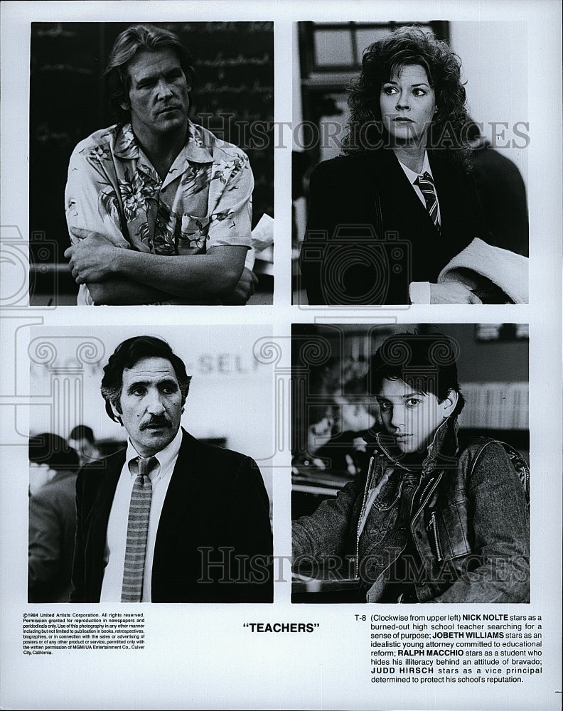 1984 Press Photo &quot;Teachers&quot; Ralph Macchio, Nick Nolte,J Williams,J Hirsch- Historic Images