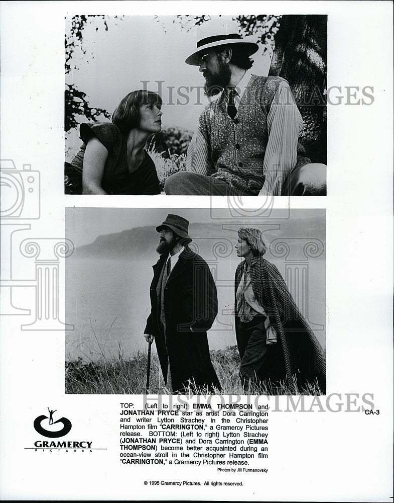 1995 Press Photo &quot;Carrington&quot; Emma Thompson, Jonathan Pryce- Historic Images