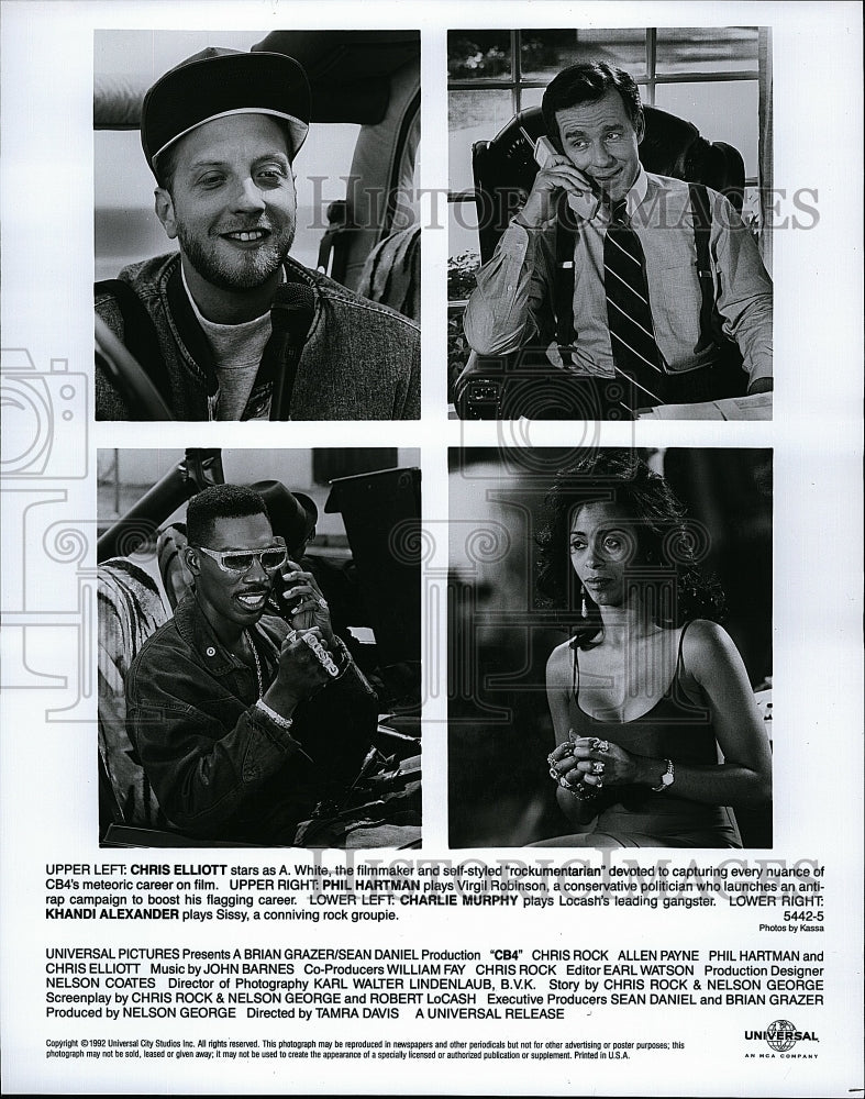 1992 Press Photo Chris Ellitott Phil Hartman Charlie Murphy- Historic Images