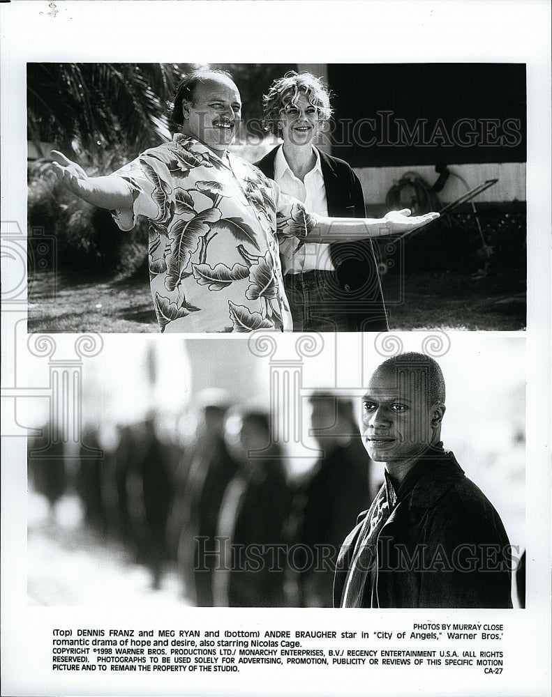 1988 Press Photo Dennis Franz Actor Meg Ryan Andre Braugher City Of Angels Movie- Historic Images