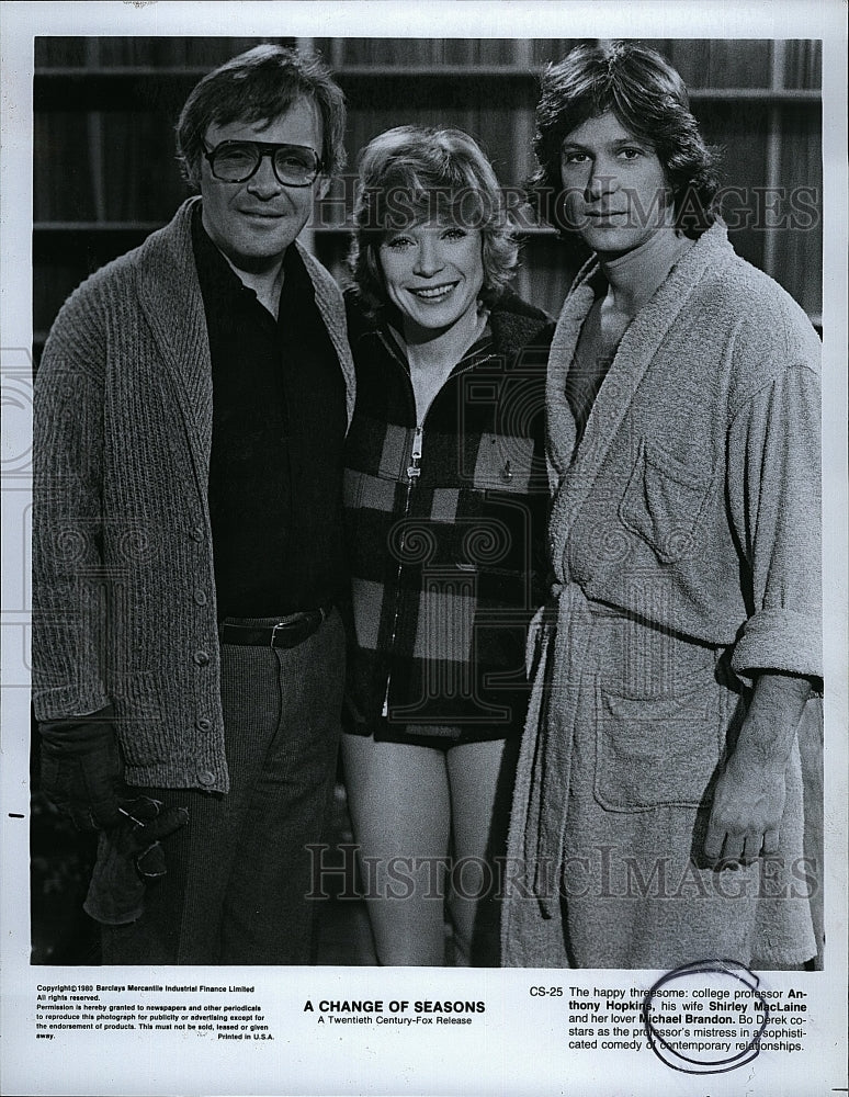 1980 Press Photo Anthony Hopkins Shirley MacLaine Michael Brandon Change Seasons- Historic Images