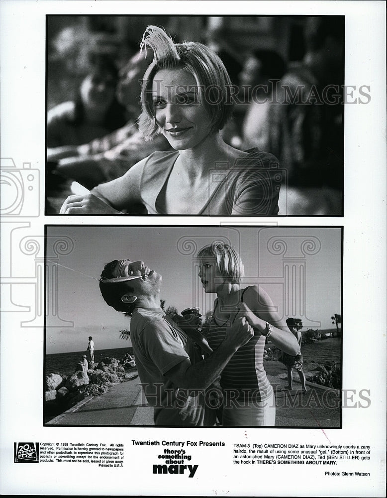 1998 Press Photo Cameron Diaz &amp; Ben Stiller In &quot;There&#39;s Something About Mary&quot;- Historic Images