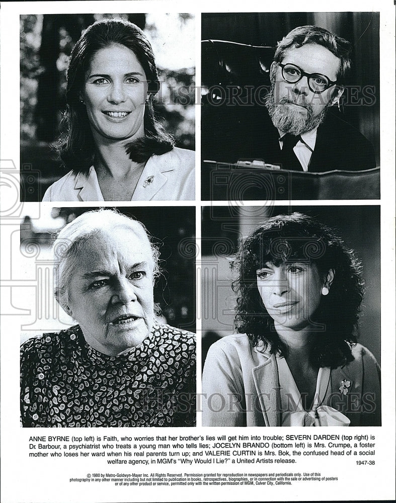 1980 Press Photo Anne Byrne Severn Darden Valerie Curtin in &quot;Why Would I Lie?&quot;- Historic Images