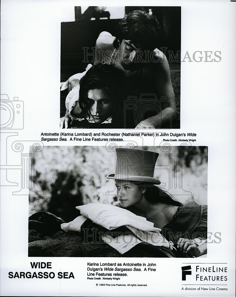 1993 Press Photo Karina Lombard and Nathaniel Parker in &quot;Wide Sargasso Sea&quot;- Historic Images