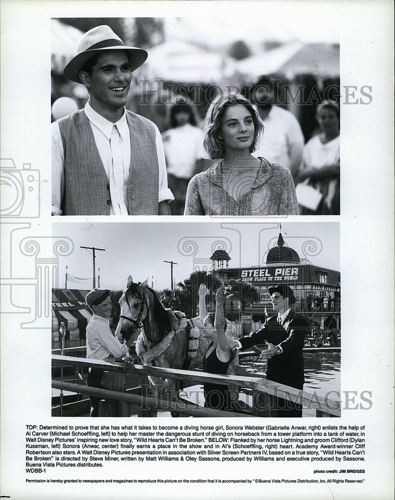 1991 Press Photo Gabrielle Anwar Michael Schoeffling Wild Hearts Can&#39;t Be Broken- Historic Images