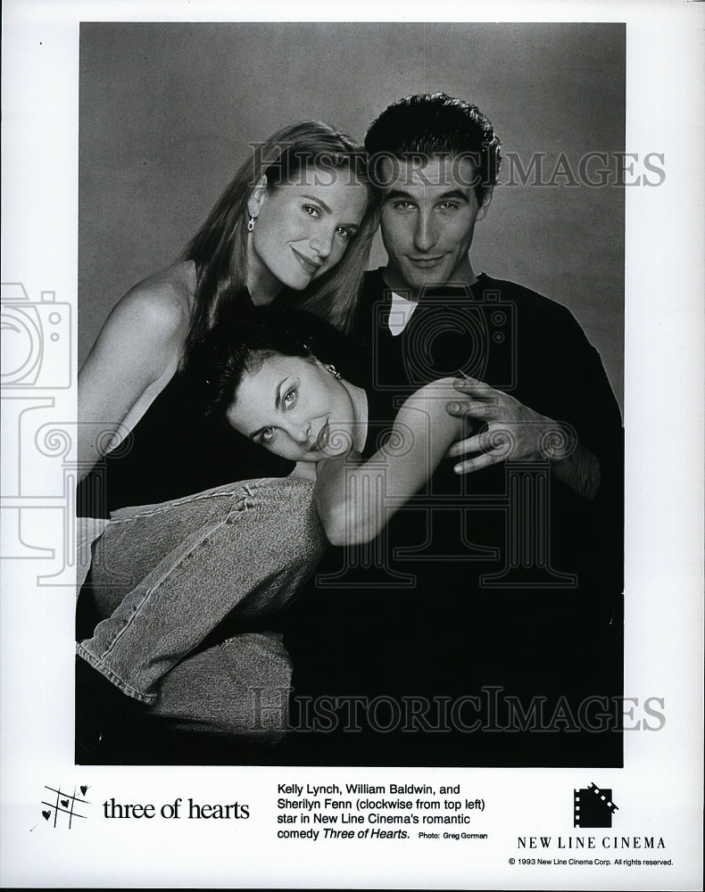 1993 Press Photo Kelly Lynch William Baldwin Sherilyn Fenn Three Of Hearts Film- Historic Images