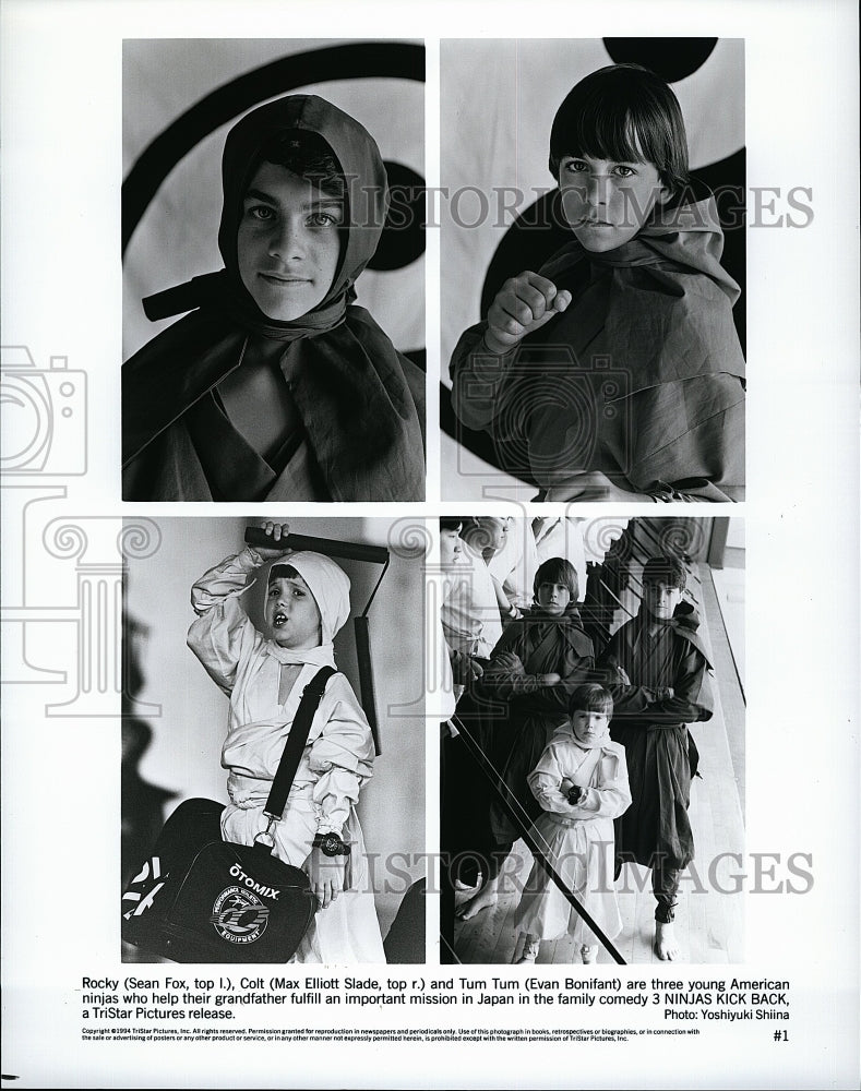 1994 Press Photo Sean Fox Max Elliott Slade Evan Bonifant 3 Ninjas Kick Back- Historic Images