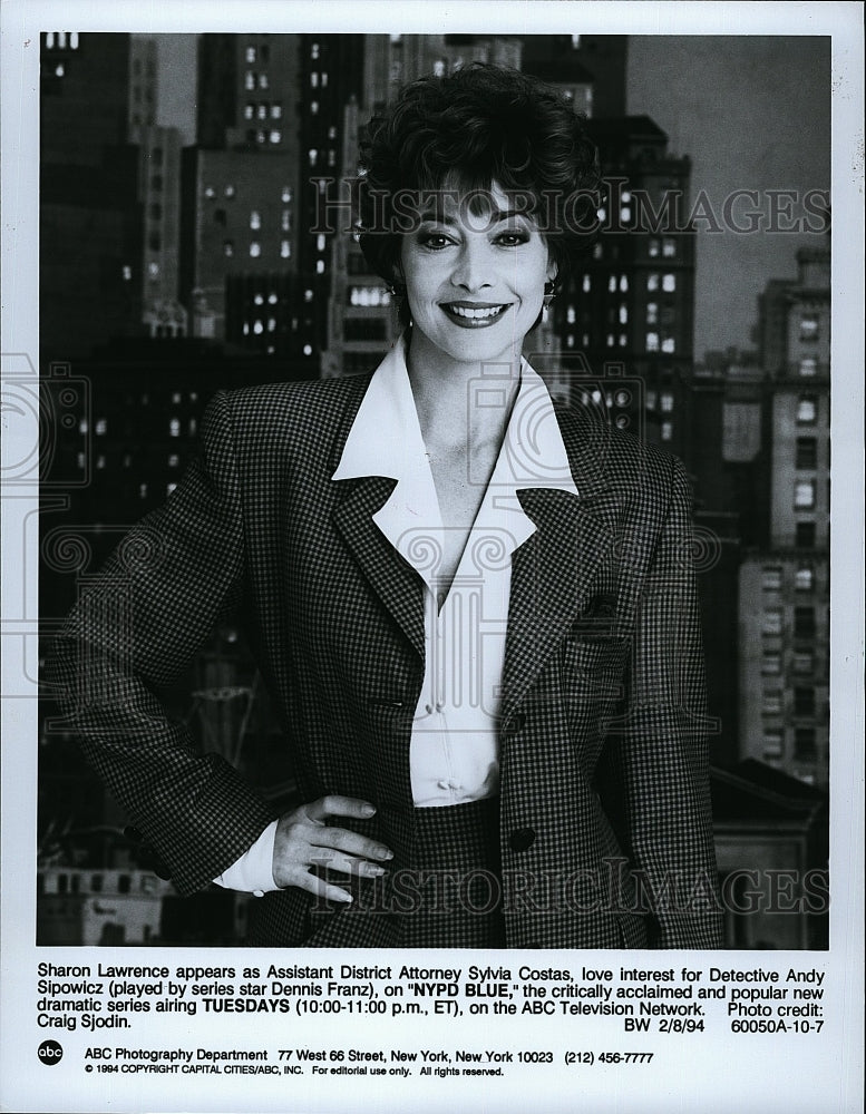 1994 Press Photo Sharon Lawrence American Actress NYPD Blue Television Drama - Historic Images