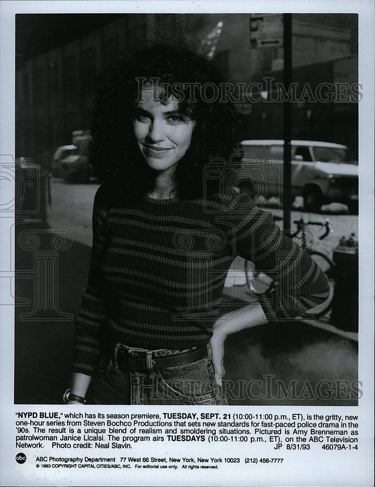 1993 Press Photo Actress Amy Brenneman TV series NYPD Blue- Historic Images