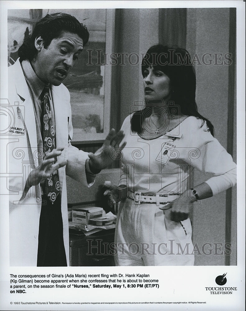 1993 Press Photo Ada Maris &amp; Kip Gilman Star In &quot;Nurses&quot; Season Finale- Historic Images