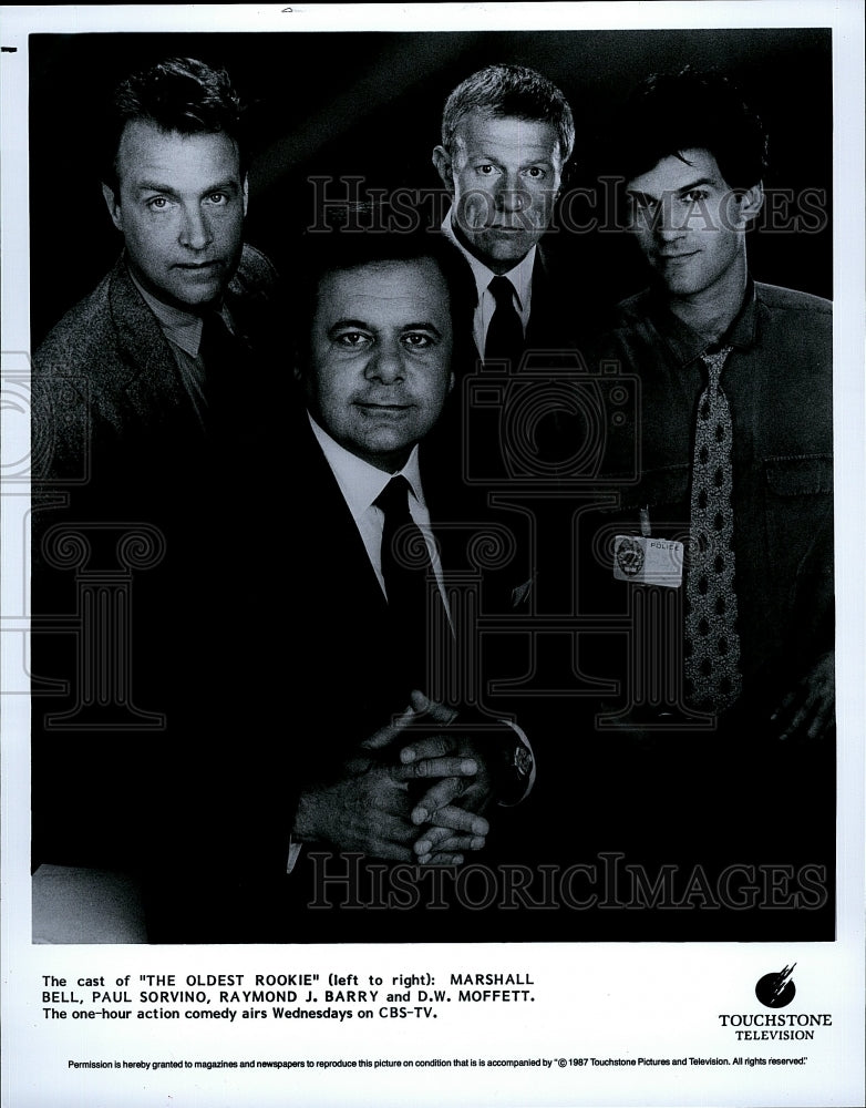 1987 Press Photo TV Series &quot;The Oldest Rookie&quot; Marshall Bell Paul Sorvino- Historic Images